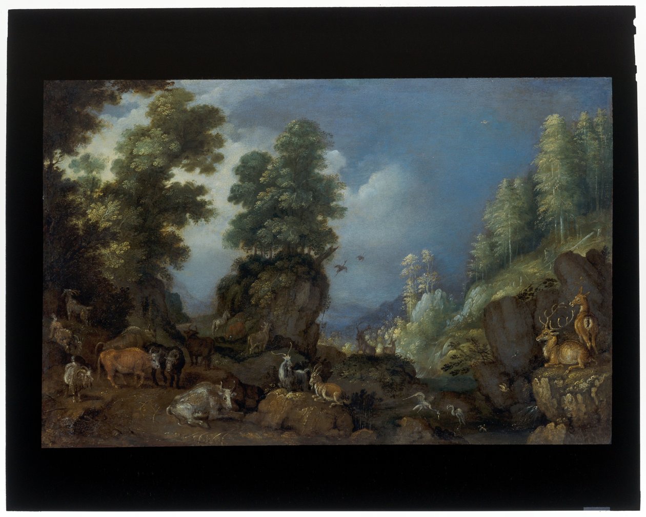 Hayvanlarla Dolu Kayalık Bir Manzara by Roelandt Jacobsz. Savery