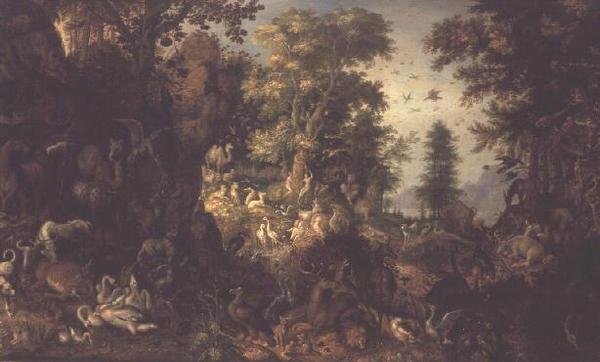 Aden Bahçesinde Adem ve Havva by Roelandt Jacobsz. Savery