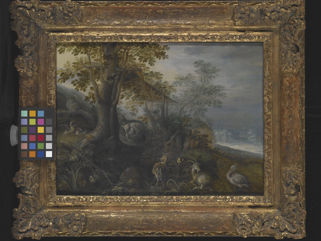 Hayvanlarla Manzara (ahşap üzerine yağlıboya) by Roelandt Jacobsz. Savery