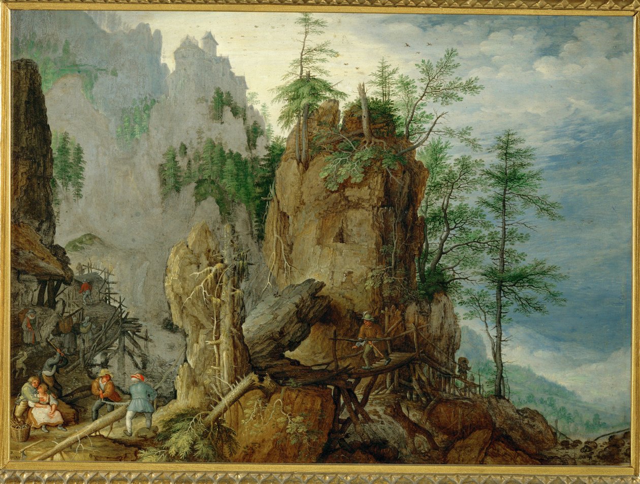 (Bakır) ile dağ manzarası by Roelandt Jacobsz. Savery