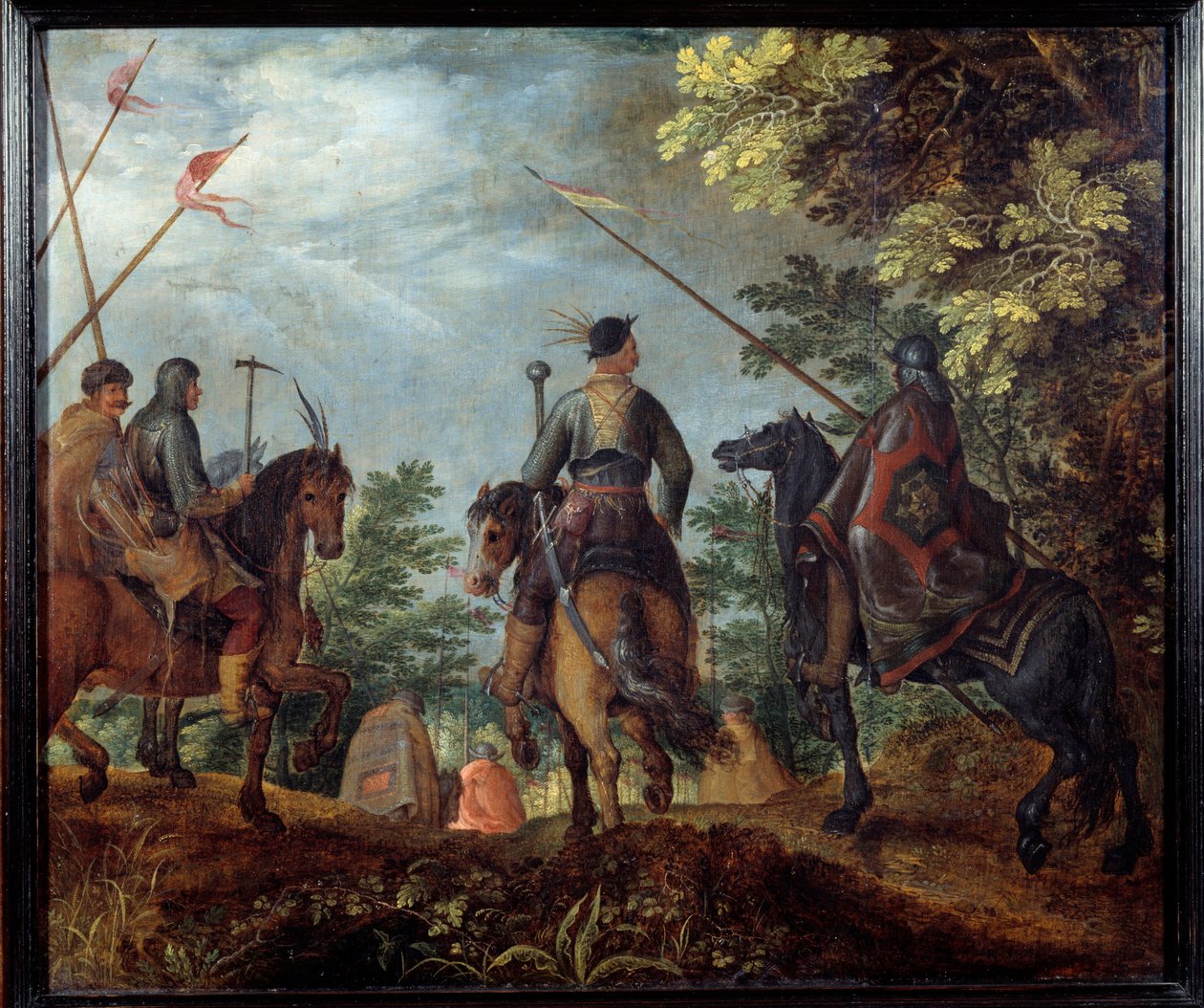 Polonyalı atlılar ormanda yürüyor. Roelant (Roelandt) Savery