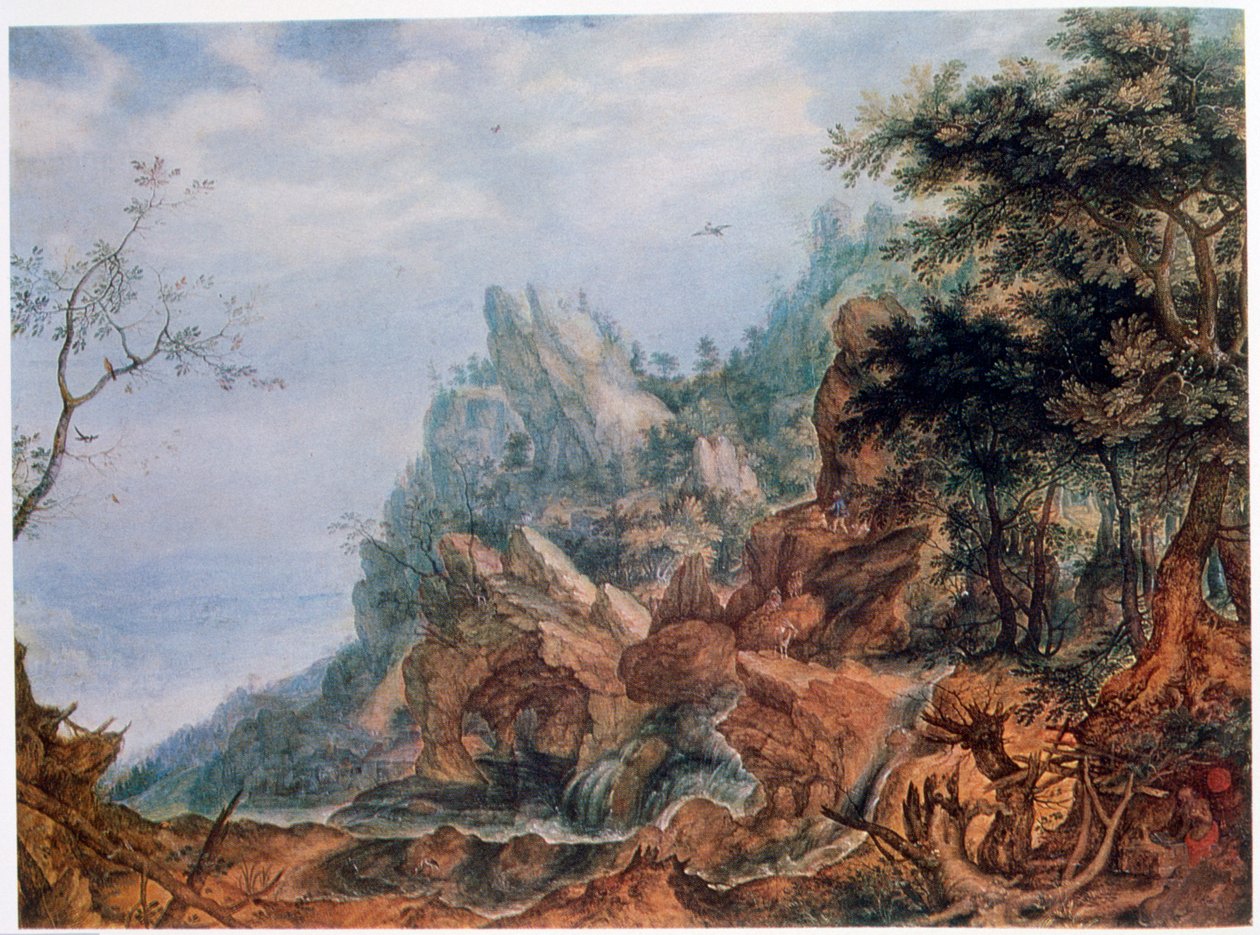 Kayalık Bir Manzarada Aziz Jerome, c1596-1639 by Roelandt Savery