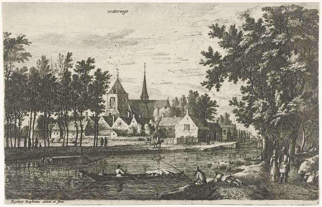 Wateringen manzarası Wateringe (nesne üzerindeki başlık) Kuzey Hollanda