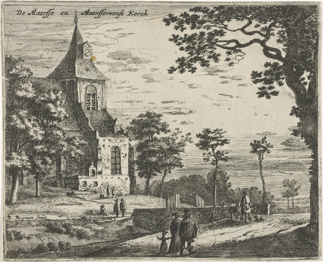 Maarsseveen De Maersse ve Maersseveense Kerck Kilisesi (nesne üzerindeki başlık) Hollanda ve Utrecht eyaletlerindeki manzaralar (dizi başlığı) by Roelant Roghman