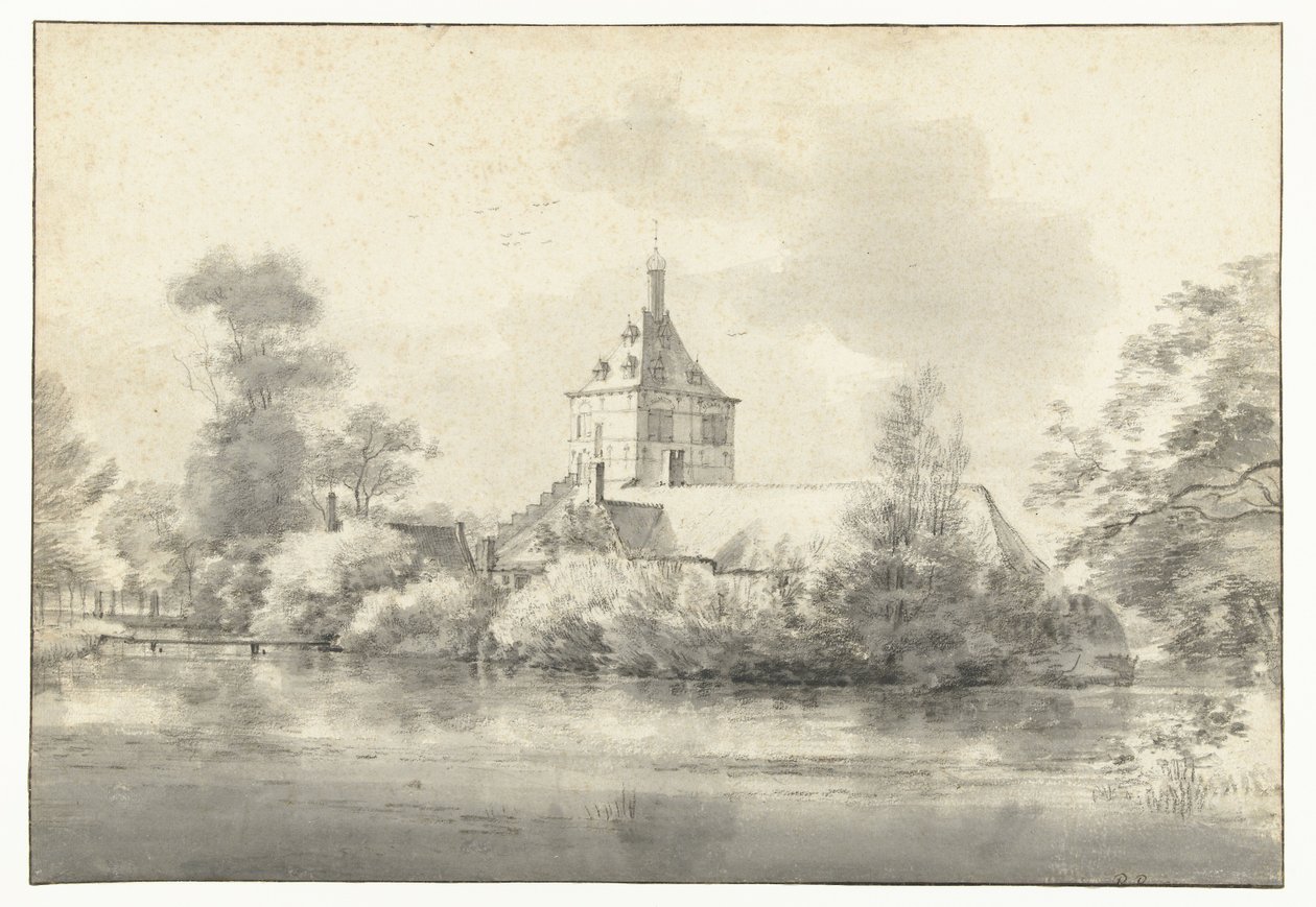 Overschie'deki Starrenburg Kalesi'nin görünümü by Roelant Roghman