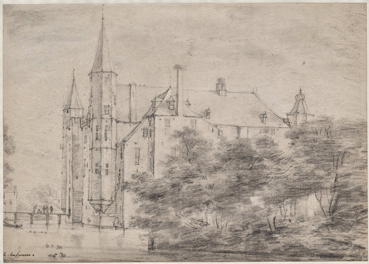 Utrecht yakınlarındaki Zuylen Kalesi by Roelant Roghman
