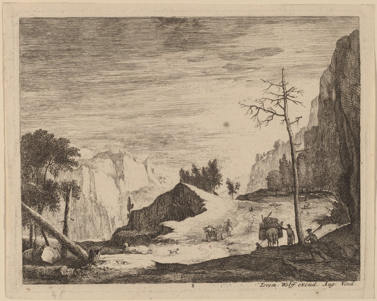 Arabalı Dağlık Manzara: pl.8 by Roelant Roghman and Melchior Küsel