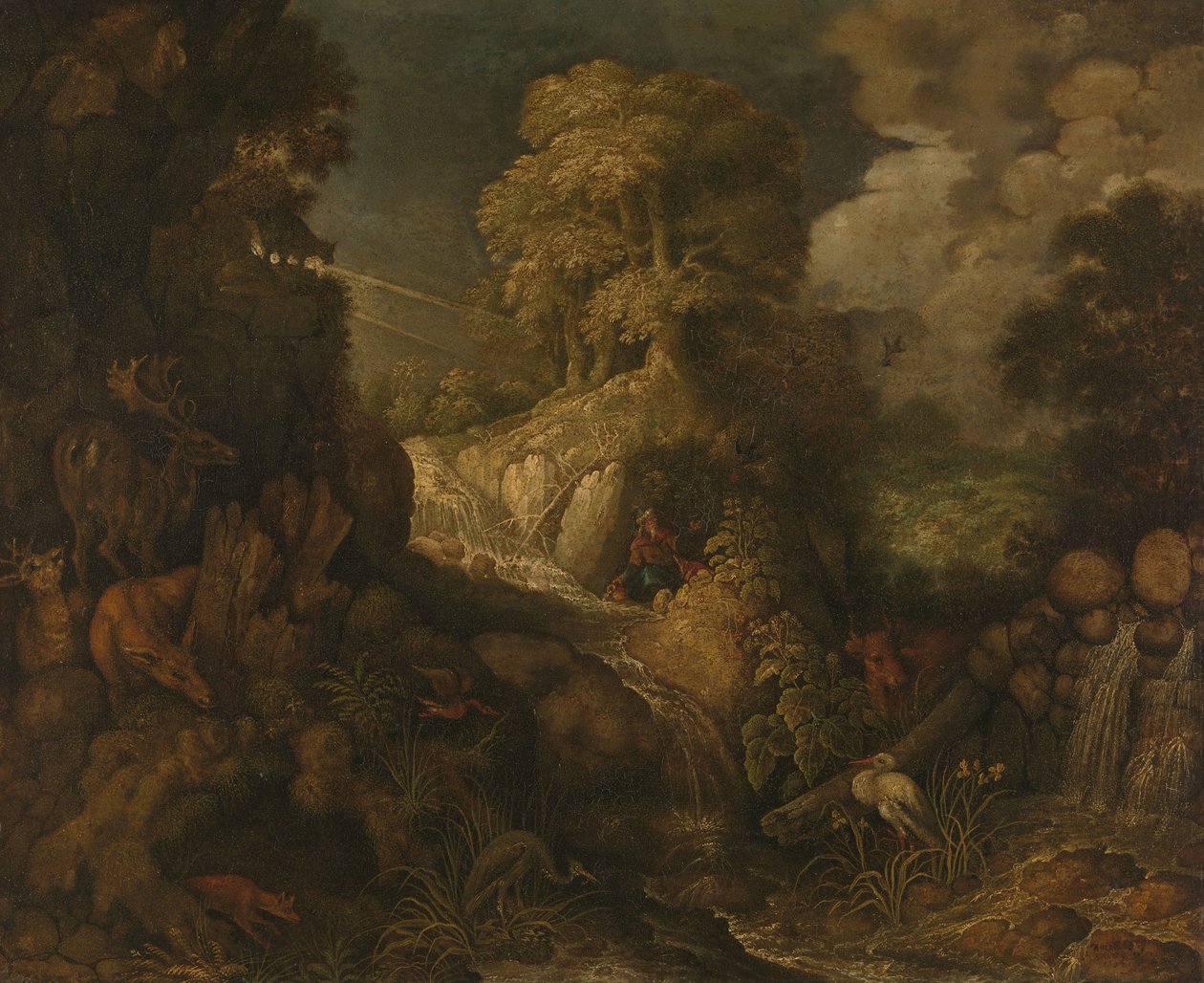 Kuzgunlar tarafından beslenen İlyas by Roelant Savery (workshop of)