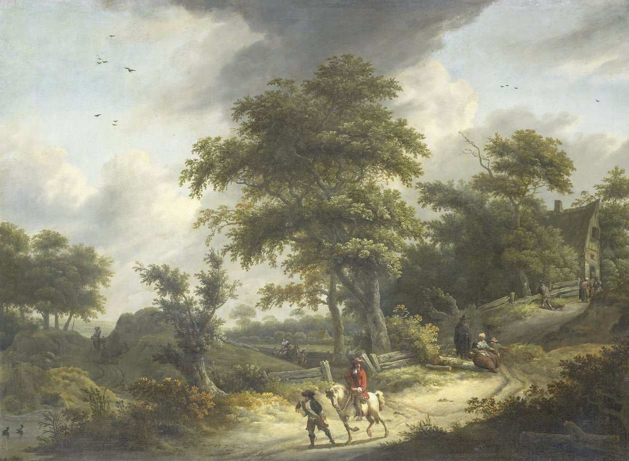 Falconer ile manzara by Roelof Jansz. van Vries