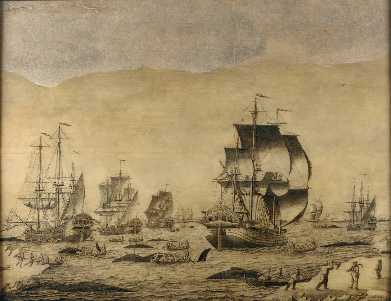 Hollandalı balina avcıları buzda by Roelof van Salm