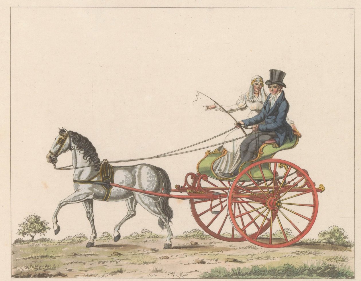 Hollandse sjees, yak. 1825 Een Hollandsche şezlong / Hollanda