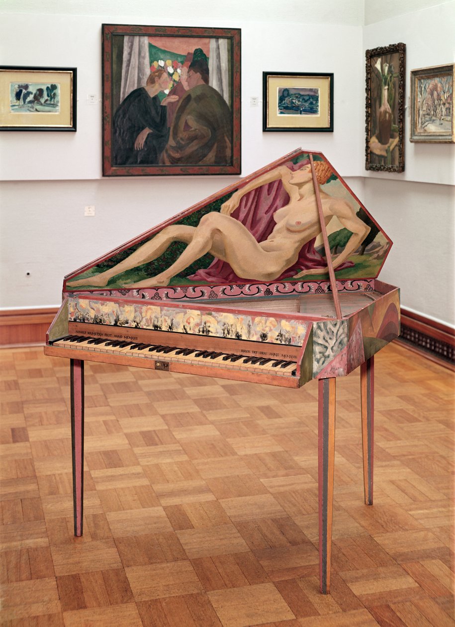 Omega atölyeleri için Roger Fry (1866-1934) tarafından boyanmış Virginals by Roger Eliot Fry