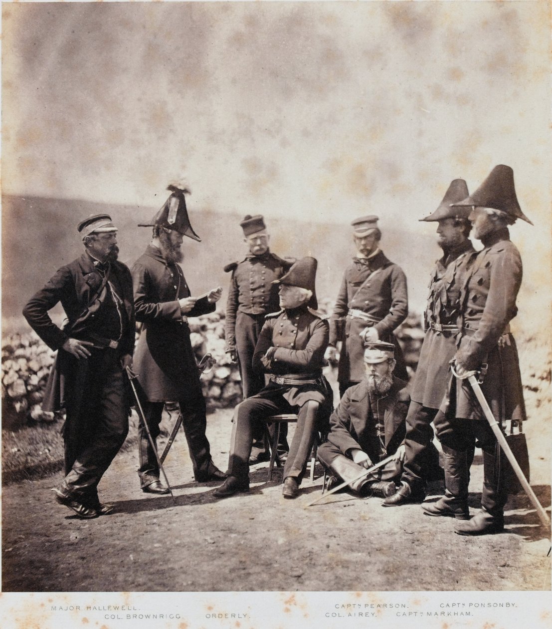 Lieutenant-General Sir George Brown and Staff, from an album of 52 photographs associated with the Crimean War, 1855  by Roger Fenton