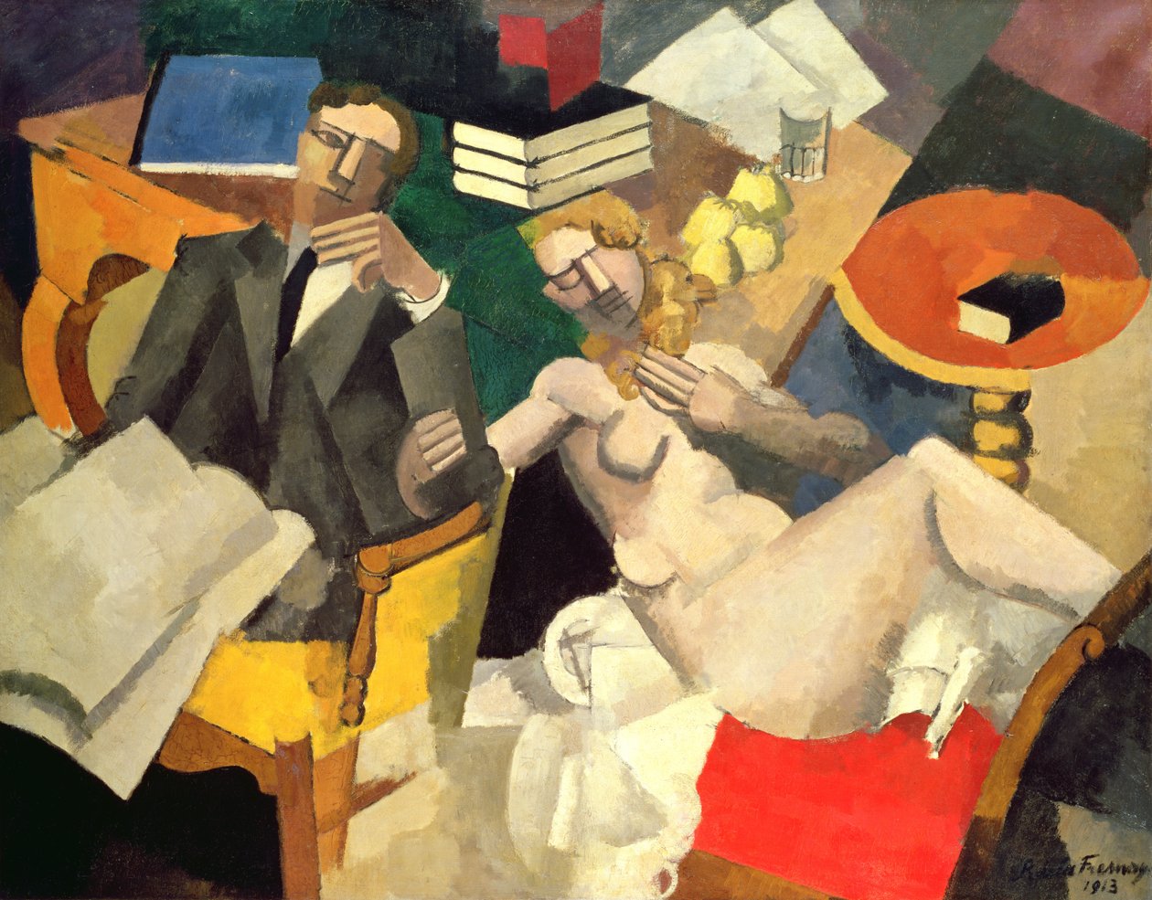 Evlilik Hayatı, 1913 by Roger de La Fresnaye