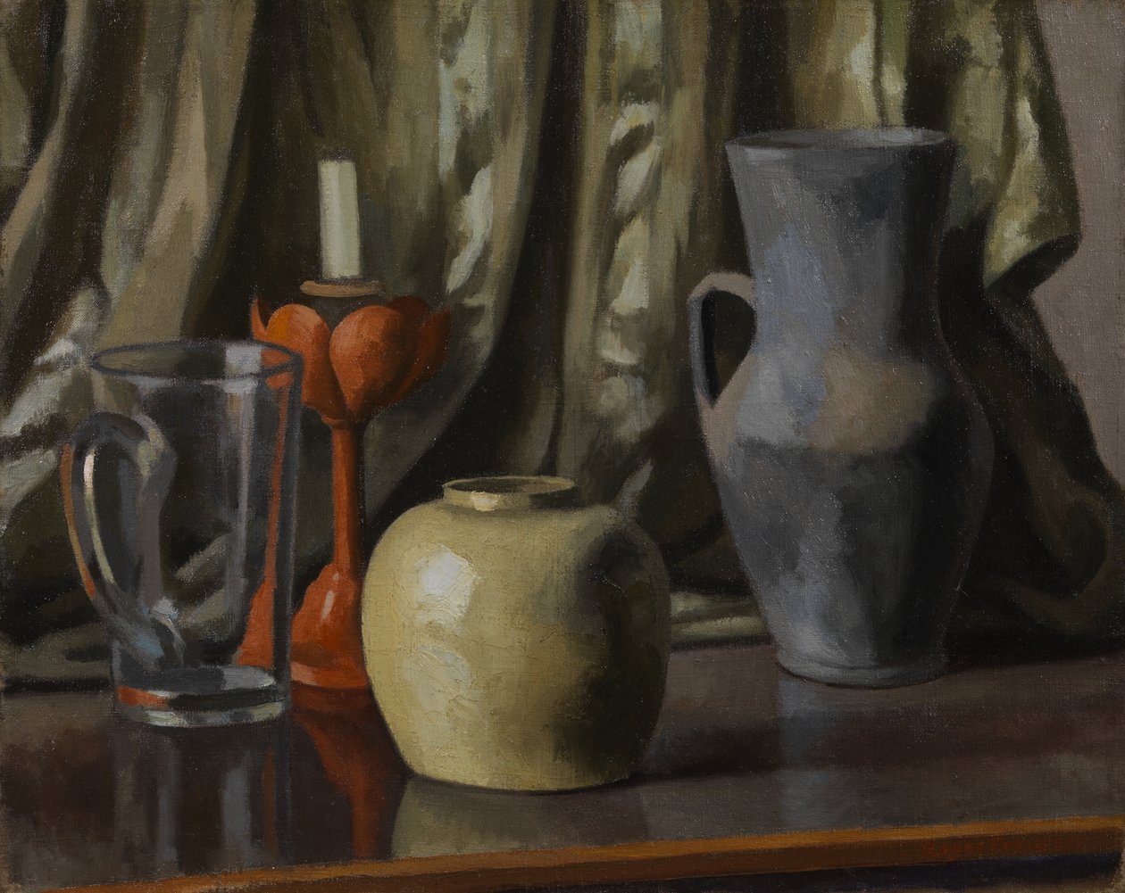 Mum ve Toprak Kaplı Natürmort, 1921 by Roger Eliot Fry