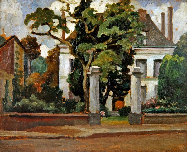 Banliyö Evi (panelde yağ) by Roger Eliot Fry