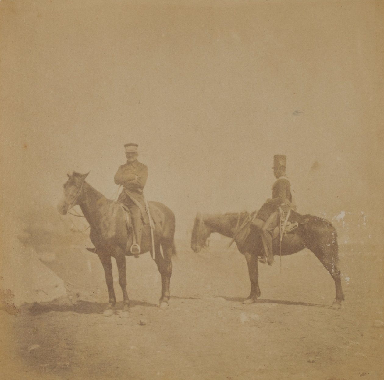 General Sir John Pennefather ve bir emir subayı, 1855 by Roger Fenton