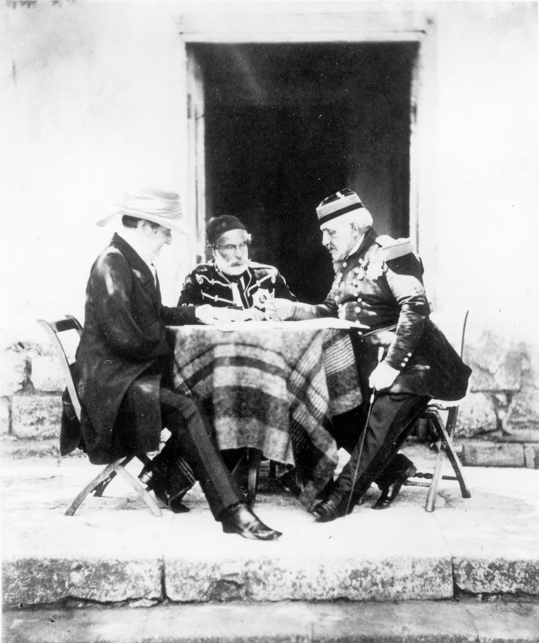 Lord Raglan, Omar Pasha ve General Pelissier, Kırım by Roger Fenton