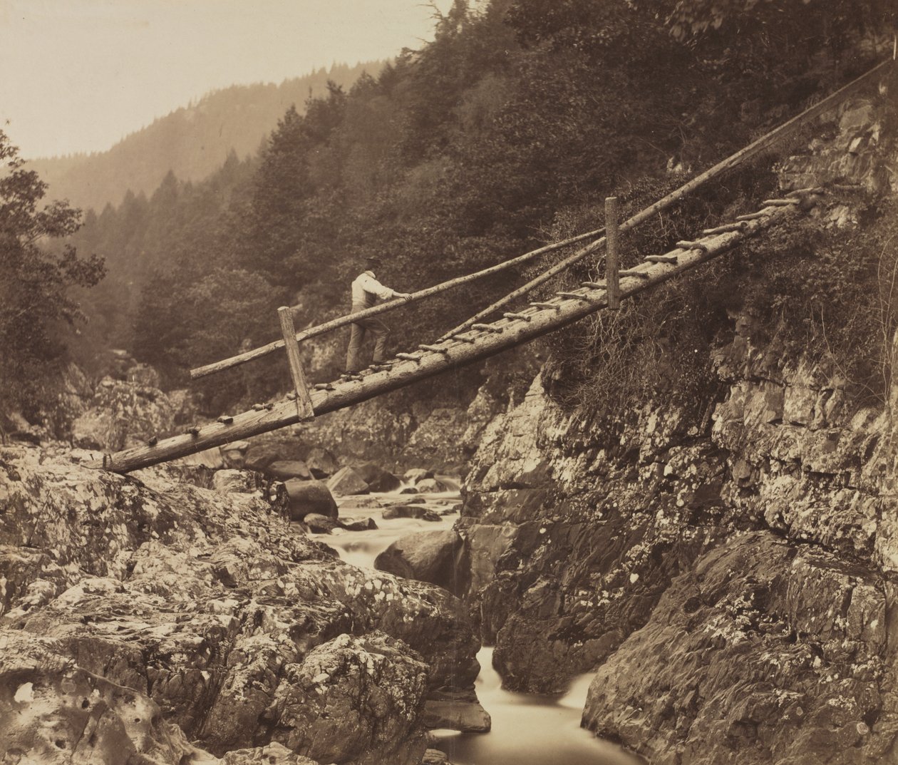 Madenciler Köprüsü, Llugwy, Kuzey Galler by Roger Fenton
