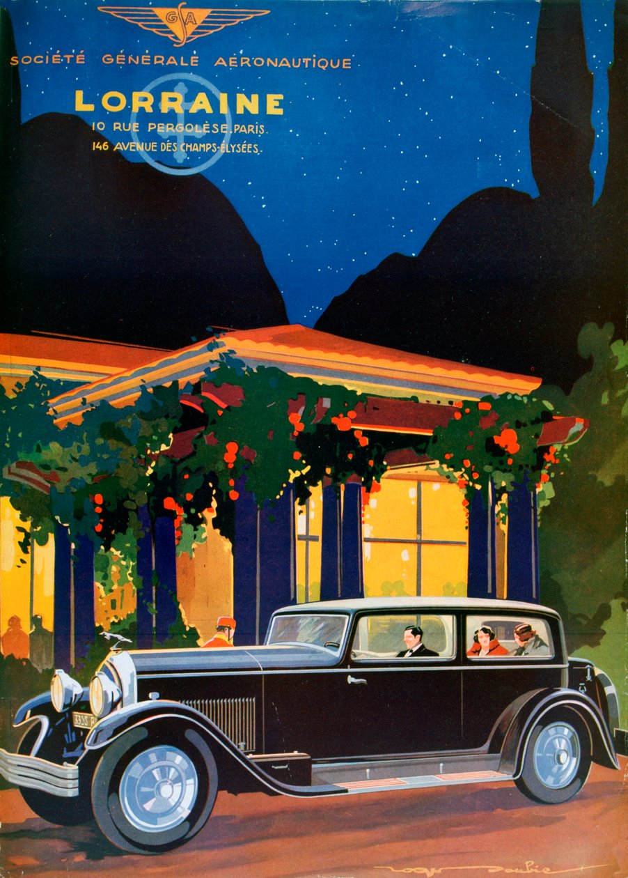 Afiş, Lorraine, Societe Generale Aeronautique, 1928 by Roger Soubie