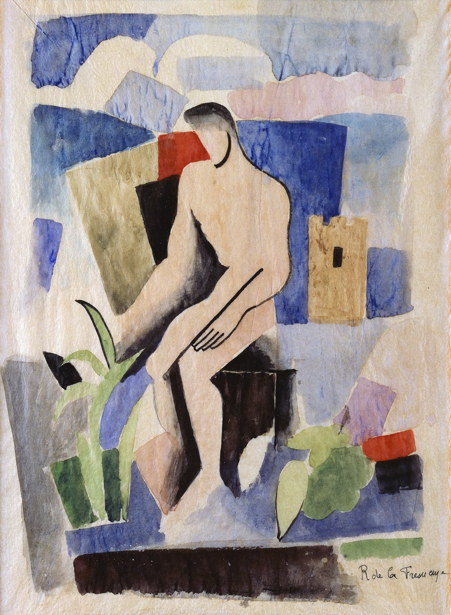 Man in the Country, Paludes için çalışma; Manzaradaki Adam, Paludes için Çalışma, c.1920 by Roger de La Fresnaye