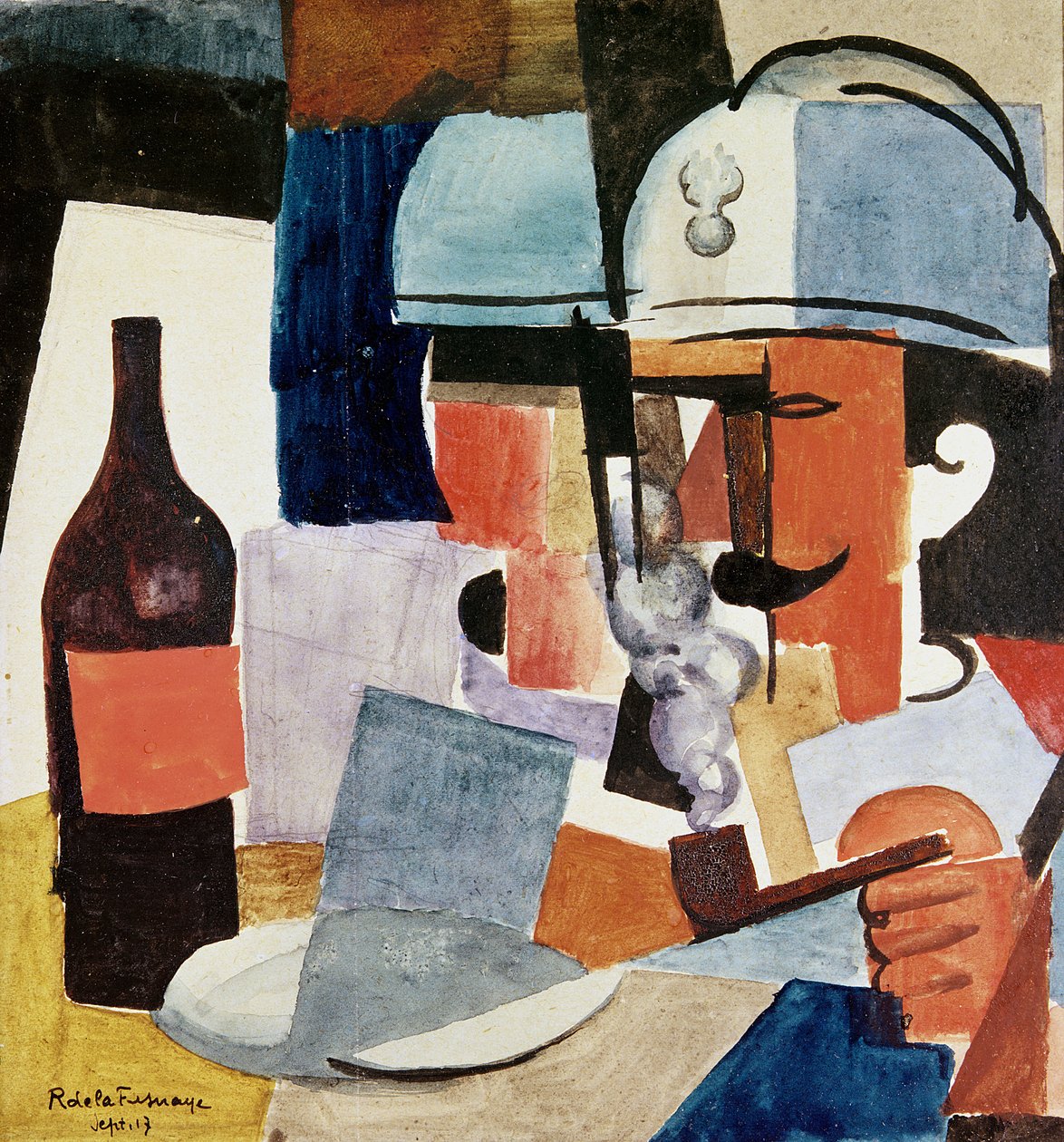 Borulu ve Şişeli Asker by Roger de La Fresnaye