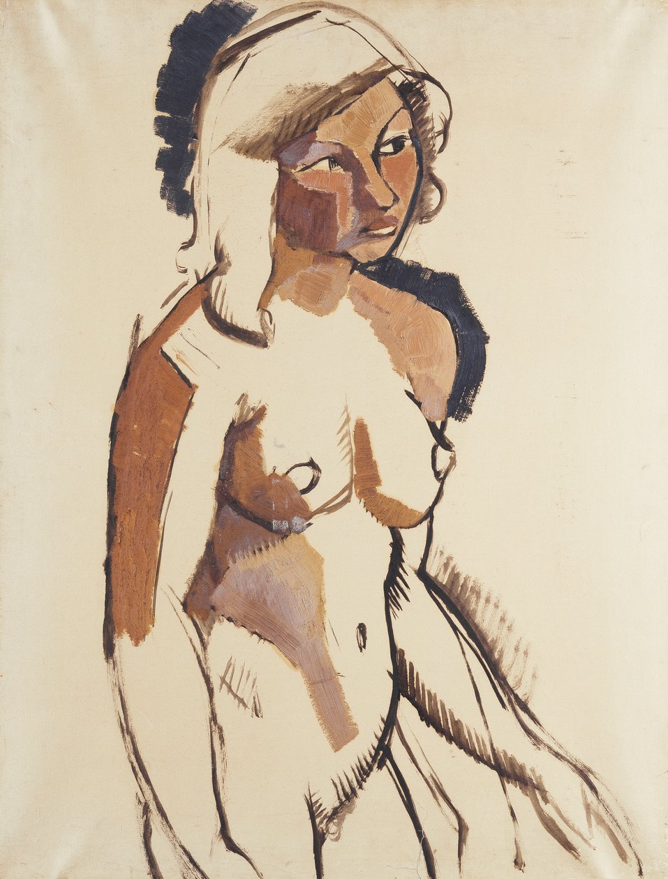 İtalyan Kızı, Üç Çeyrek Boy, Sağa Bakıyor; İtalyan, Üç Mahalle Sağa Bakıyor, c.1910-11 by Roger de La Fresnaye