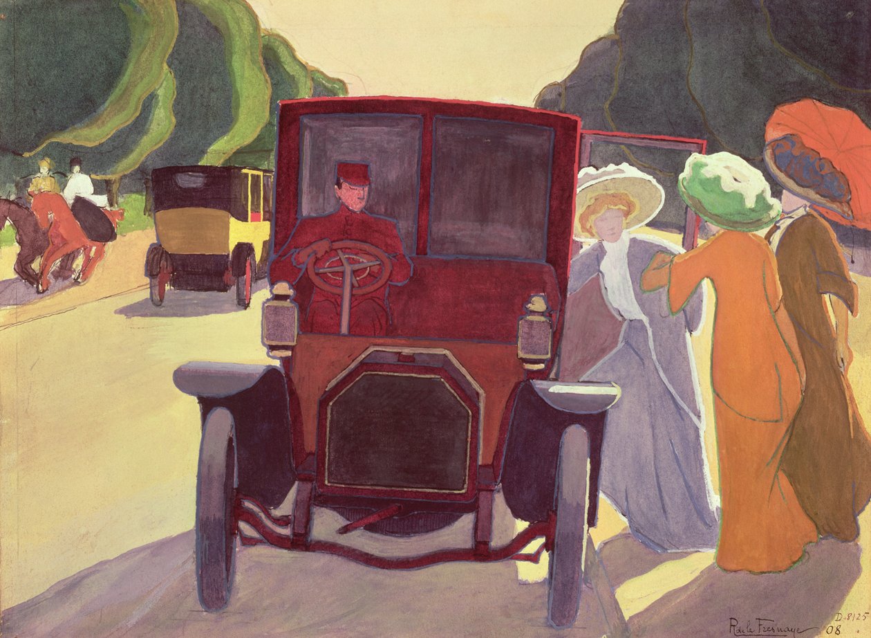 Akasyalarla Yol, 1908 (kağıt üzerine guaj boya) by Roger de La Fresnaye