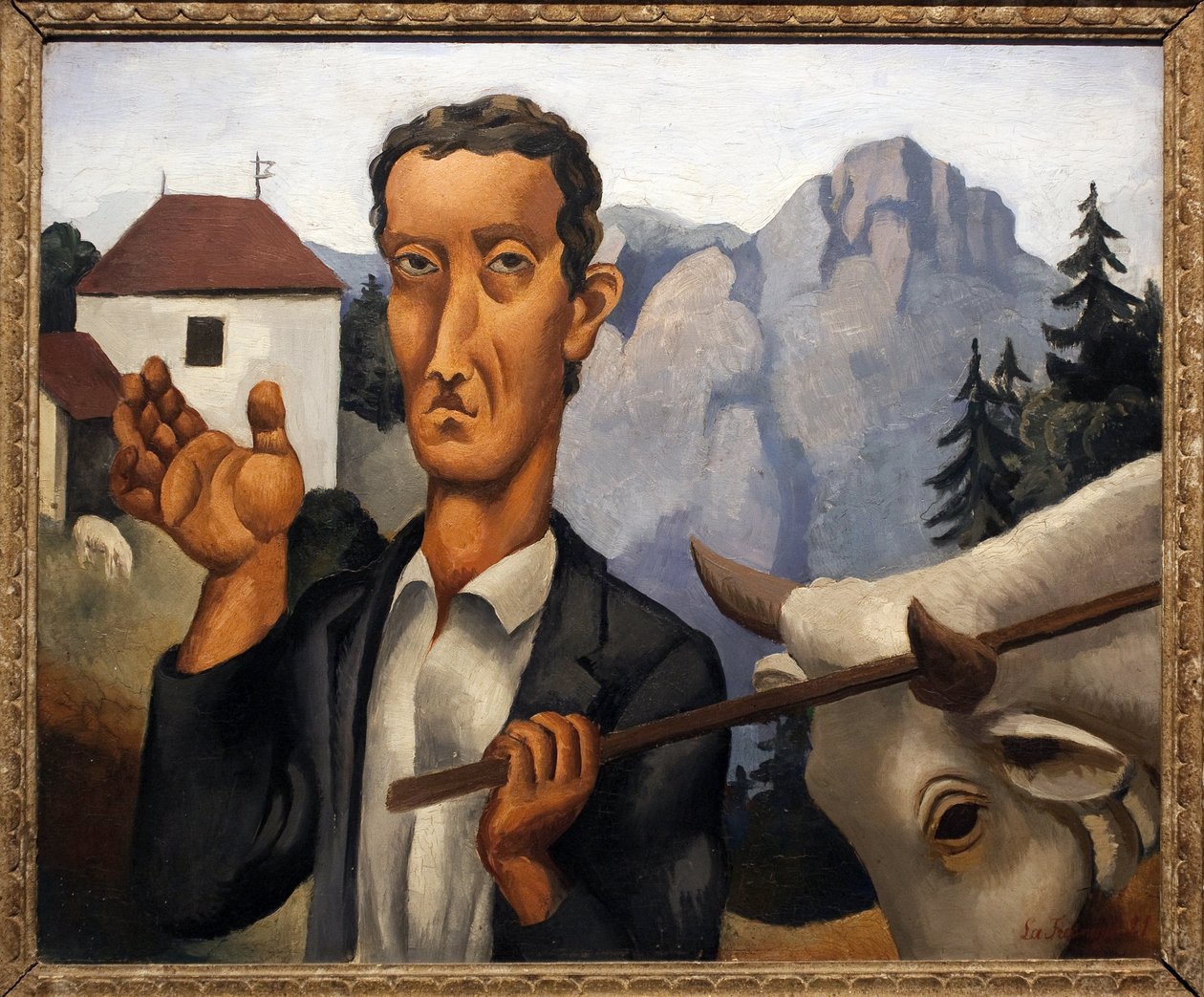 Geyik. Roger de La Fresnaye (1885-1925), ahşap üzerine yağlı boya tablosu by Roger de La Fresnaye