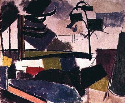 Ağaç Dalları ile Bitmemiş Manzara by Roger de La Fresnaye