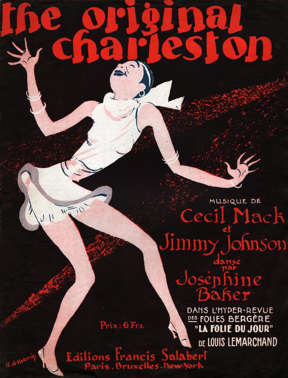 Josephine Baker, “La Folie du Jour” dergisinde. 1927 (resim) by Roger de Valerio