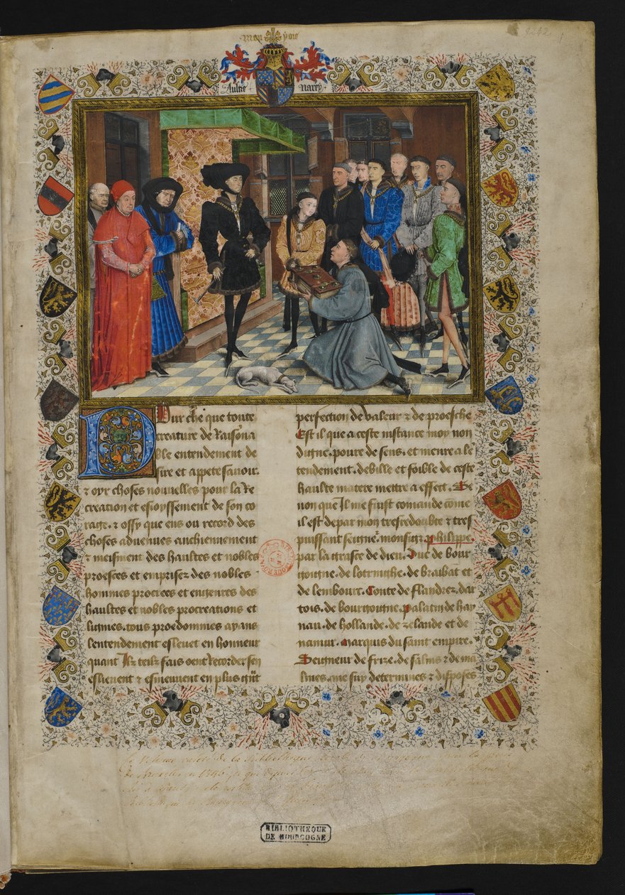 Jacques de Guise, Hainaut Günlükleri, ön yazı by Rogier van der Weyden