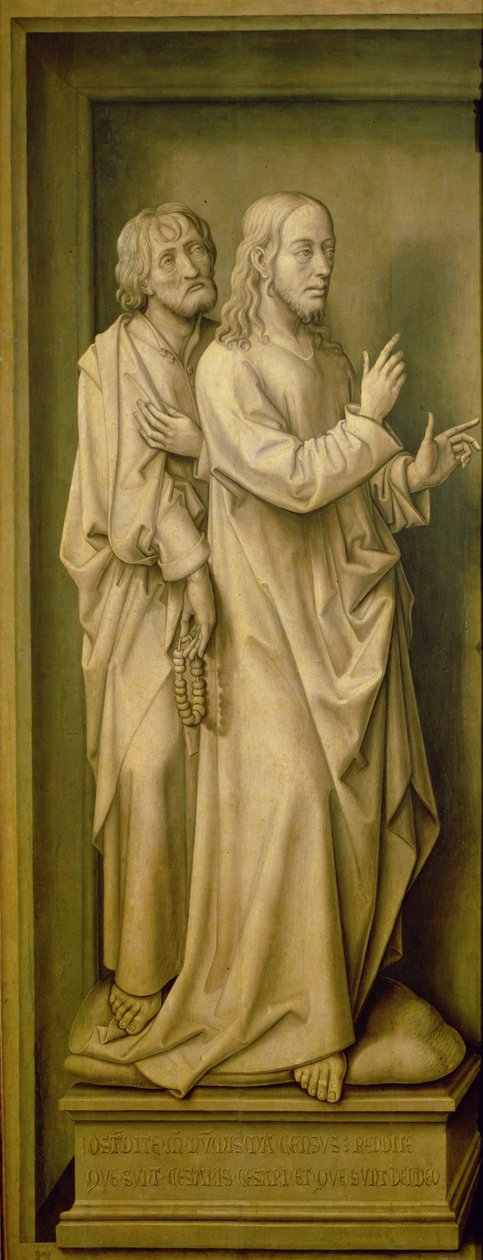 İsa ve Bir Mürit, Kefaret Üçlüsünden, 1455-59 by Rogier van der Weyden