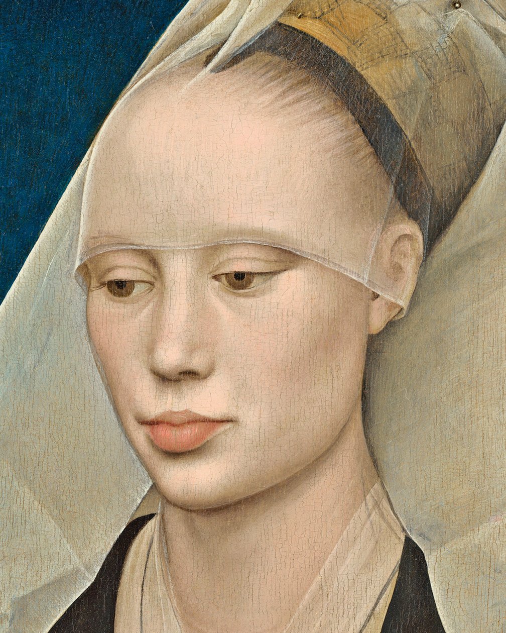 Bir Hanımefendinin Portresi, c.1460 yağlı boya, 741888 panel detayı by Rogier van der Weyden