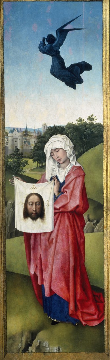 Aziz Veronica, Çarmıha Gerilme Üç Parçası, c.1445 (meşe panel üzerine yağlı boya) by Rogier van der Weyden
