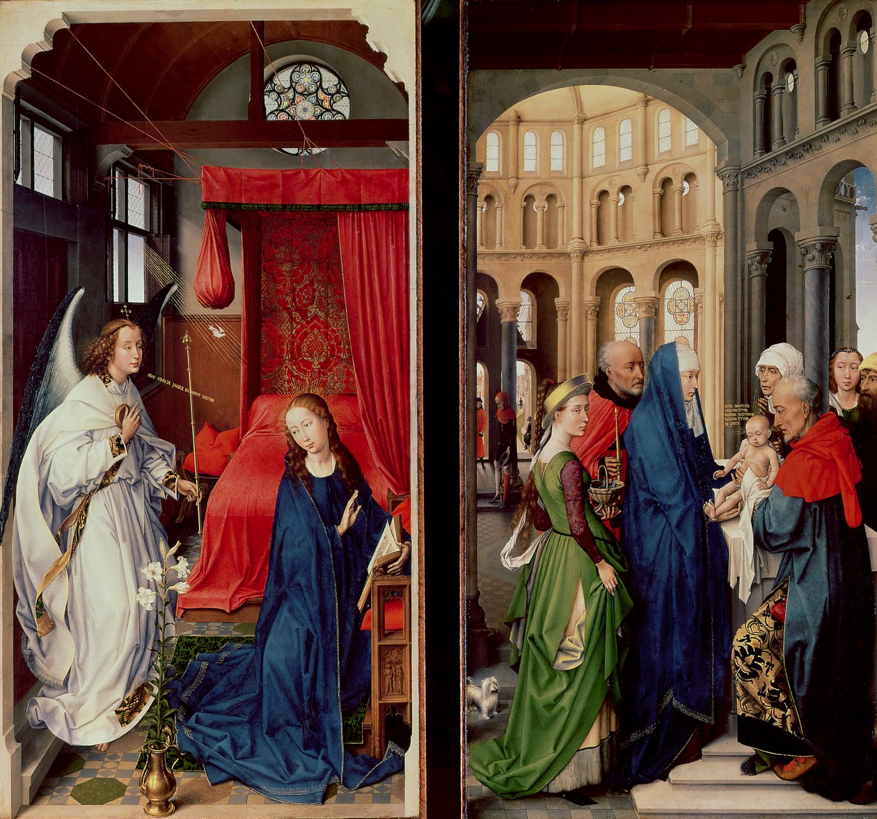 Müjde ve Tapınakta Sunum by Rogier van der Weyden