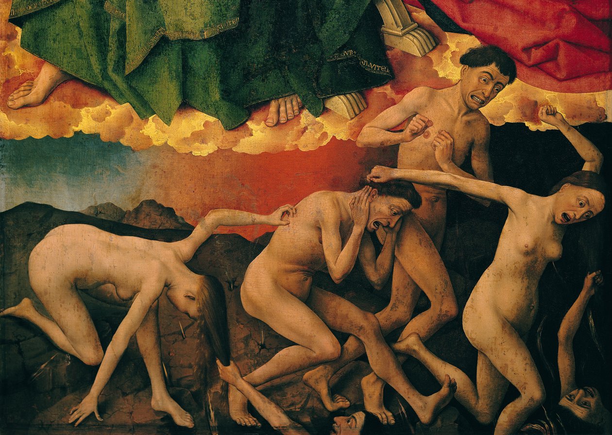 Son Yargı, lanetlilerin cehenneme girişinin detayı, c.1445-50 by Rogier van der Weyden