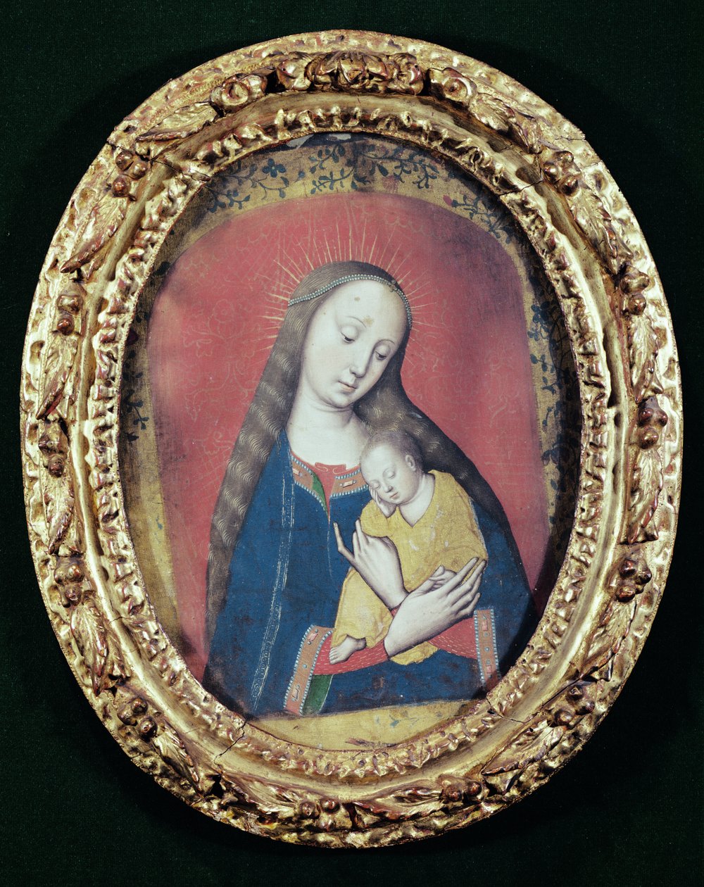 Bakire ve Çocuk Uykusu (kumaş üzerine guaj boya) by Rogier van der Weyden