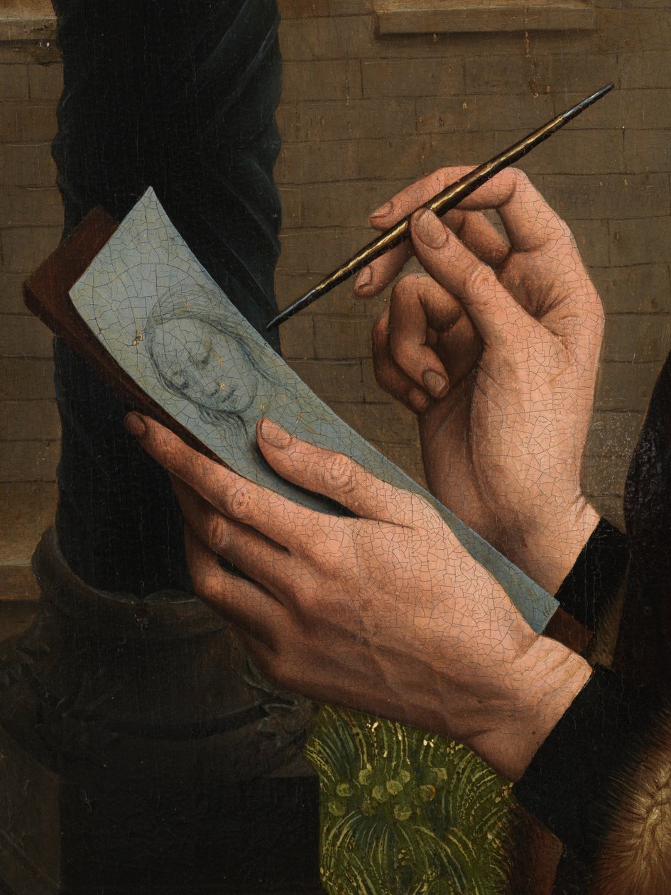 Meryem'in Portresini Çizen Aziz Luka Detayı (Panel üzerine yağlıboya) by Rogier van der (after) Weyden
