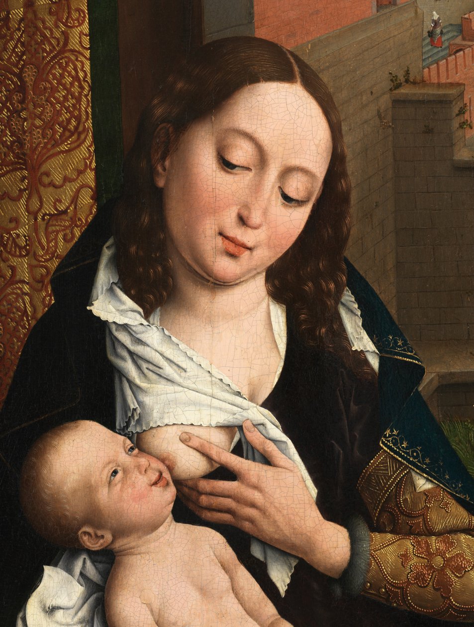 Meryem'in Portresini Çizen Aziz Luka Detayı (Panel üzerine yağlıboya) by Rogier van der (after) Weyden