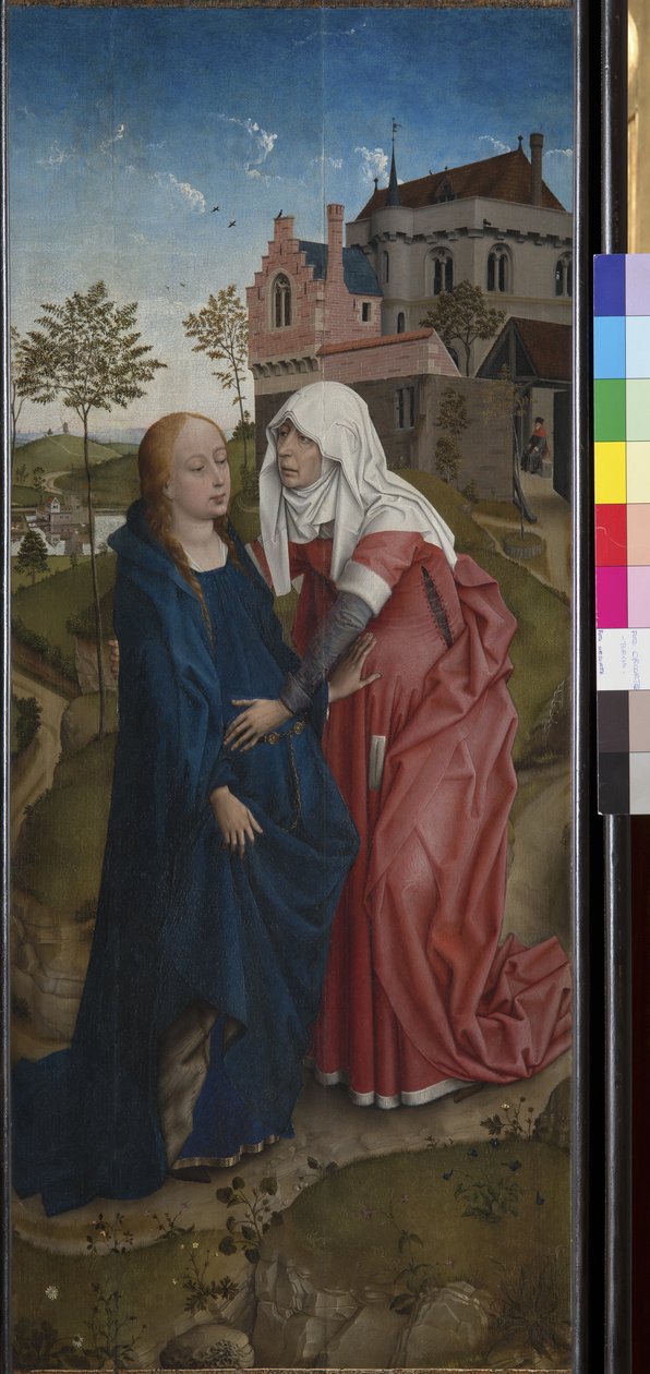 Ziyaret, c.1435 (ahşap üzerine tempera ve yağ) by Rogier van der (workshop of) Weyden