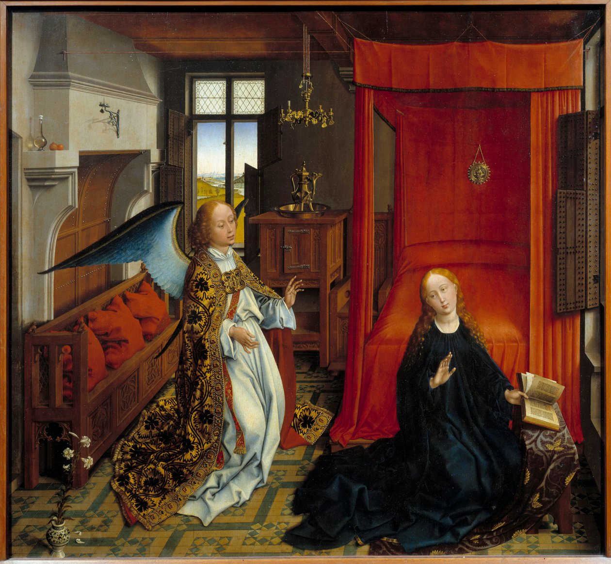 Duyuru. Roger (Rogier) Van Der Weyden (1400-1464) Ec. atölyesinin resmi. Alev. by Rogier van der Weyden