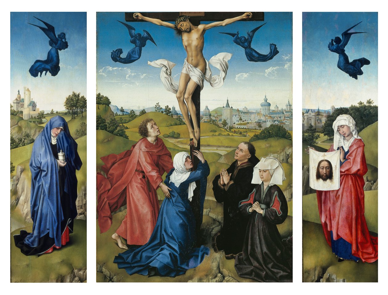 Çarmıha Gerilme Üçlü Parçası, c.1445 (meşe panel üzerine yağlı boya) by Rogier van der Weyden