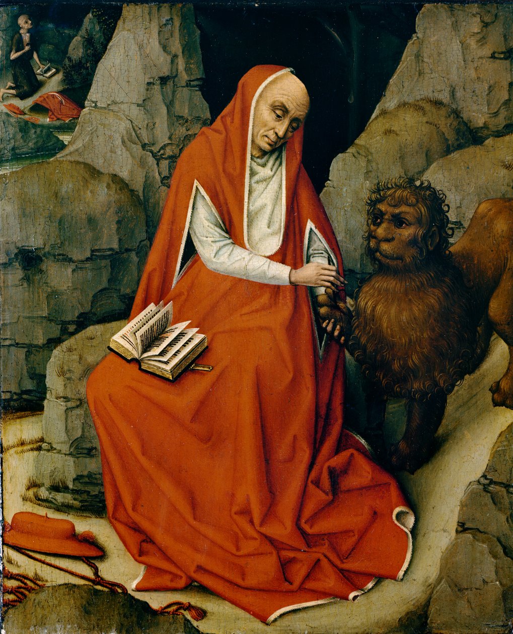 Çölde Aziz Jerome, c.1450-65 (meşe panel üzerinde yağ) by Rogier van der Weyden