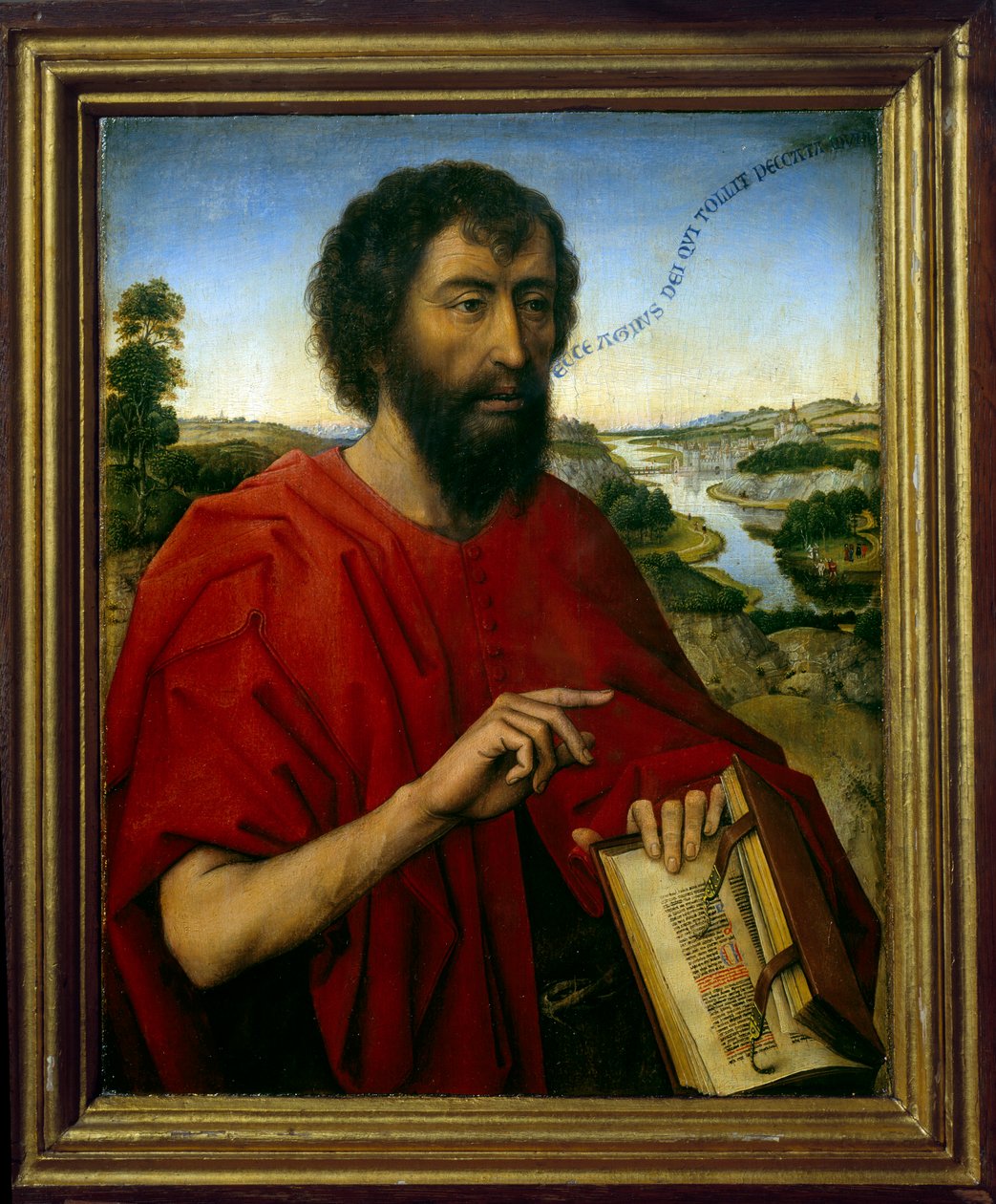 Aziz John the Baptist. Detay. Braque ailesinin üçlüsünün sol paneli. Tablo Roger (Rogier) Van Der Weyden (1400 - 1464) Ec. Alev. by Rogier van der Weyden