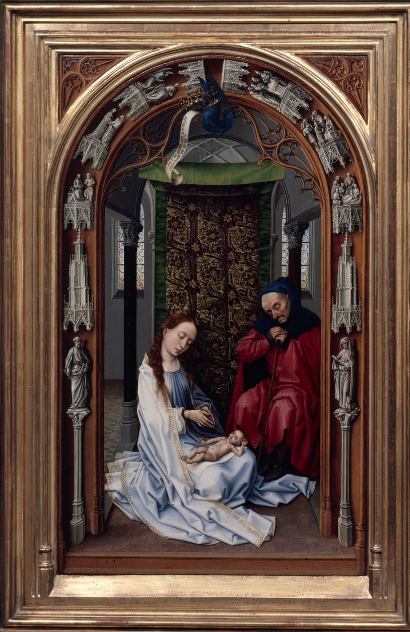Our Lady Miraflores Altar Sunağı, sol panel, c. 1440 by Rogier van der Weyden