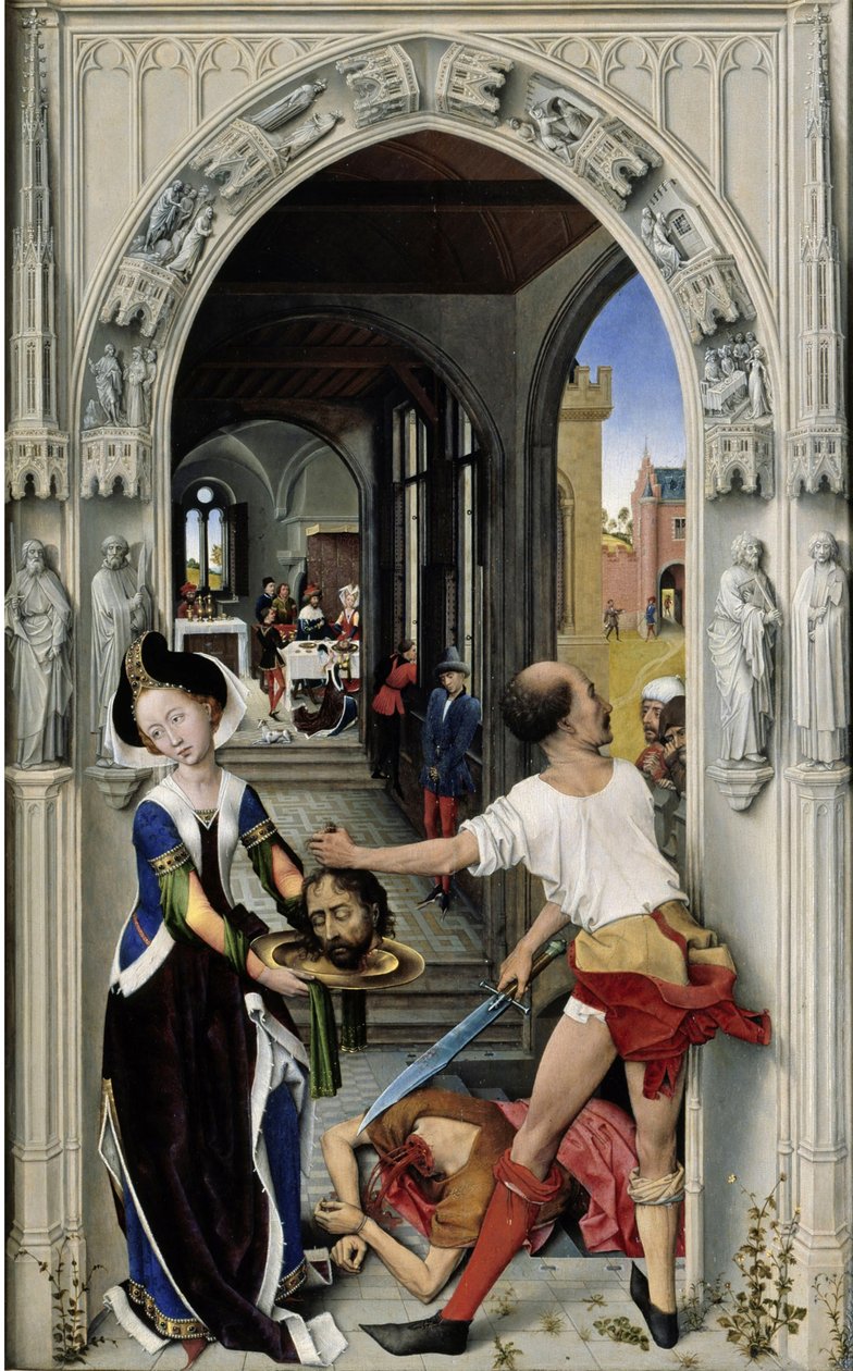 Vaftizci Yahya'nın Kafasının Kesilmesi Aziz Yuhanna Sunağı, sağ panel, yaklaşık 1455 by Rogier van der Weyden