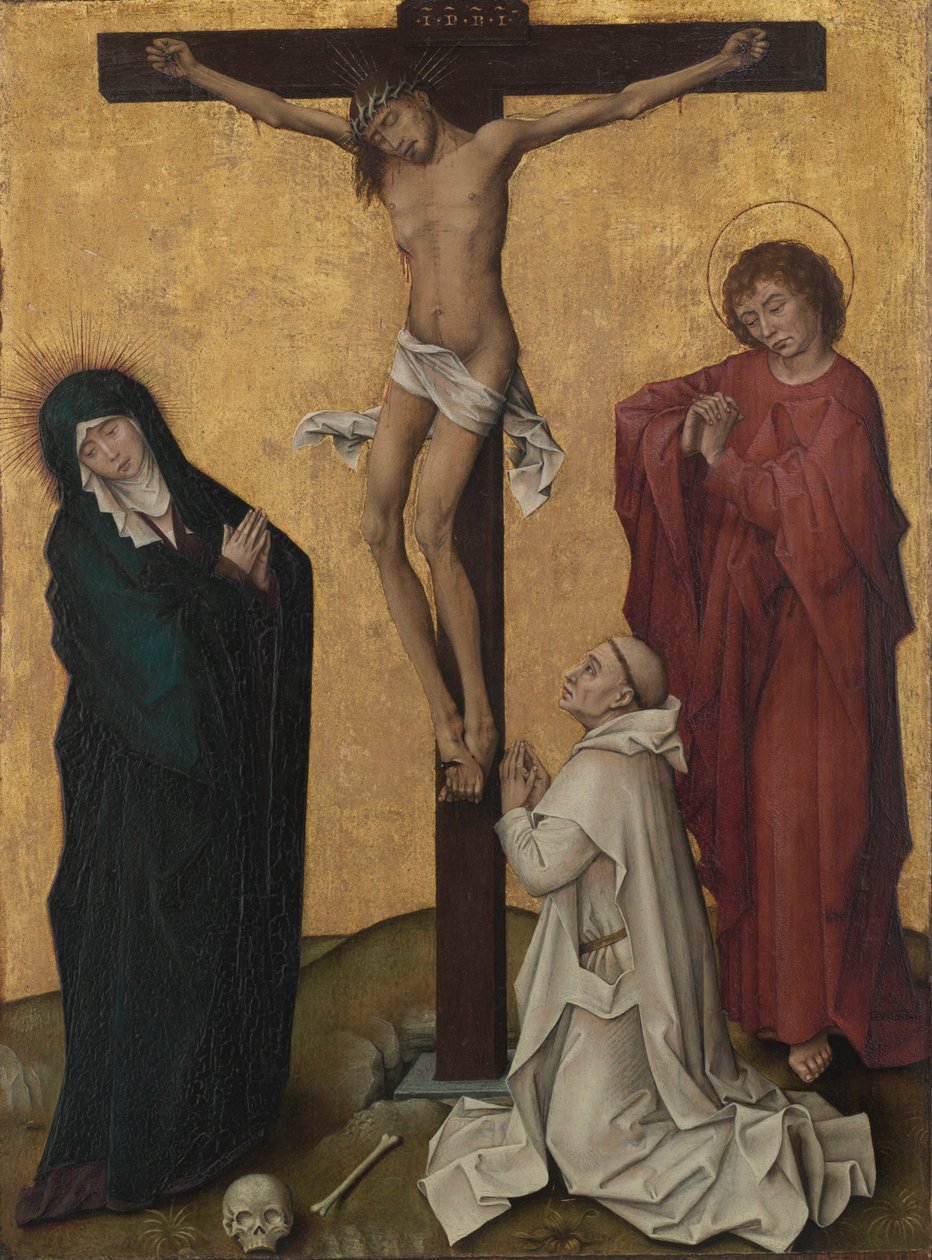 Bir Carthusian Monk ile Çarmıha Gerilme, c. 1460. by Rogier van der Weyden