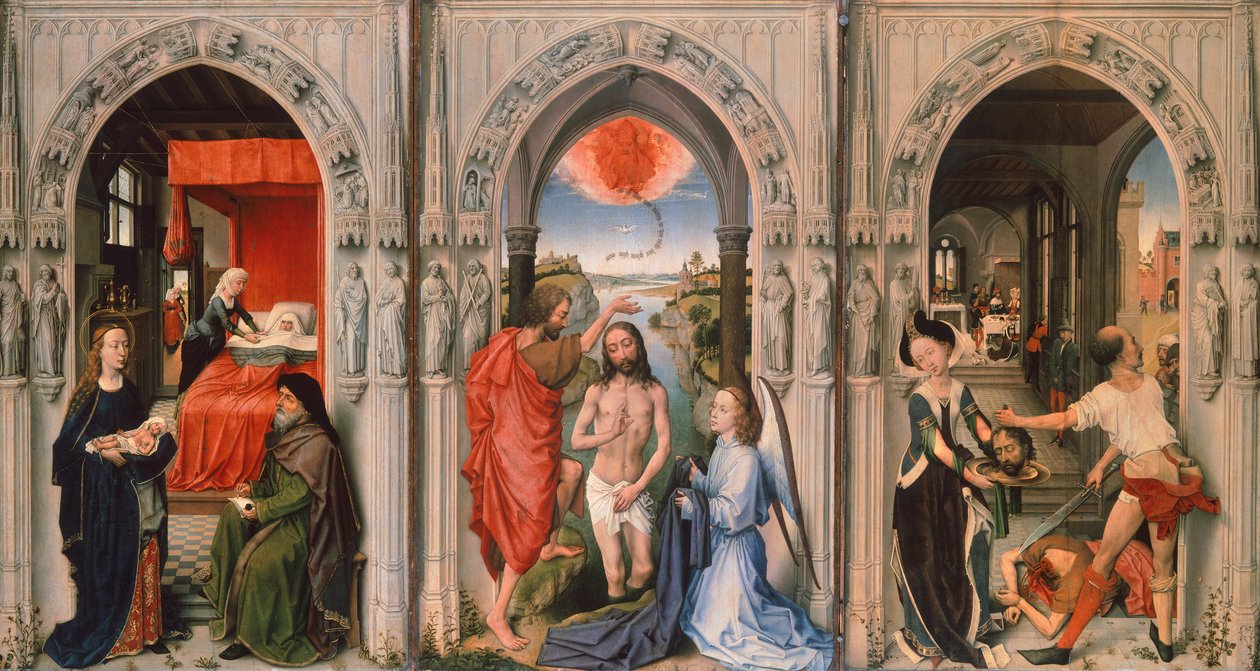 Baptist Üçlüsü, Rogier van der Weyden (1399-1464) by Rogier van der Weyden