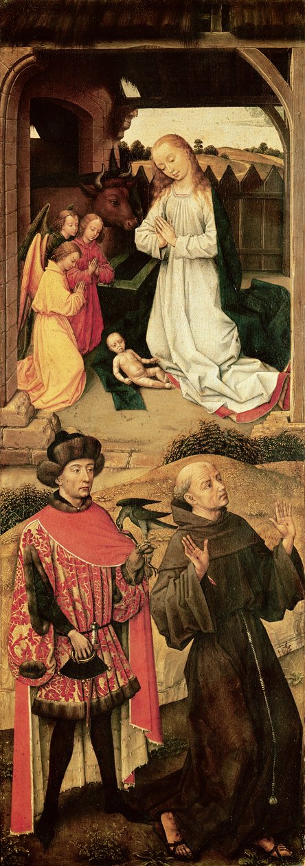 Üçlü Calvary (sol panel, üst bölümde Doğuş, alt bölümde Assisi